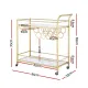 Artiss Bar Cart Drinks Trolley Serving Wine Rack Glass Holder Marble 85cm Gold