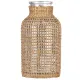 Glass Vase, Rattan Vase, Farmhouse Rattan Décor, Round Flower Vase Basket Vase for Floral Arrangements