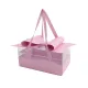 5PCS Bow Gift Box Transparent PVC Design with Ribbon Wedding Party Favor Boxes - Pink