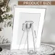 6 pieces - Photo Frame Stand - 13 cm - Photo Stand - Stainless steel photo frame stands - photo frame easel holder - self-adhesive photo stand - display stand - storage rack - hook - suitable for photo frames of 15-26 cm - silver