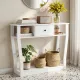 Artiss Console Table Entryway Hallway Sofa Side Table Drawer Shelf 100CM White