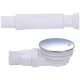 Shower tray siphon - Shower tray drains - Flat shower tray - Extra flat shower tray siphon - Drain set - Shower tray siphon - Shower tray siphon flat - For flat shower trays - Silver and white - Plastic