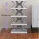 5 Tier Foldable Vertical Shoe Rack, X-Design Tall Shoes Organiser for Narrow Space, Corner Shelf for Single Dormitory Or Small Room