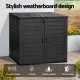 Gardeon Outdoor Storage Box 1170L Container Lockable Cabinet Tool Organizer Shed Black