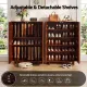 Artiss Shoe Cabinet 5 Tier Storage Organiser w/ Adjustable Shelves Bamboo