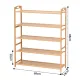 Artiss 5 Tier Shoe Rack Bamboo Storage Organiser Pine