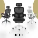 Ergonomic Reclining Office Chair - Footrest, Lumbar Support, Adjustable Headrest VELTRA - BLACK