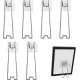 6 pieces - Photo Frame Stand - 13 cm - Photo Stand - Stainless steel photo frame stands - photo frame easel holder - self-adhesive photo stand - display stand - storage rack - hook - suitable for photo frames of 15-26 cm - silver