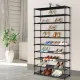 Artiss Shoe Rack Cabinet Stackable 50 Pairs 10-Tier Black