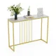 Narrow Console Sofa Entry Table Behind Couch Table Sintered Stone Golden Frame