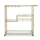 Artiss Bar Cart Drink Trolley Serving Cocktail Wine Rack Glass Holder 102cm Gold