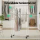 Artiss Clothes Rack Double Rod Airer Rail Coat Stand Adjustable Hanger