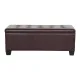 Artiss Storage Ottoman Blanket Box 97cm Leather Brown