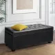 Artiss Storage Ottoman Blanket Box 97cm Leather Black