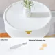 Modern Round Bedside Table with Storage White Small Coffee Side Table 40cm