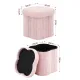 Artiss Storage Ottoman Foot Stool Foldable Pink