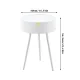 Modern Round Bedside Table with Storage White Small Coffee Side Table 40cm
