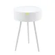 Modern Round Bedside Table with Storage White Small Coffee Side Table 40cm