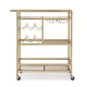 Artiss Bar Cart Drinks Trolley Serving Wine Rack Glass Holder 3 Hooks 72cm Gold