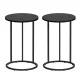 Artiss C Shaped End Table Set of 2 Coffee Table Side Table Round Black