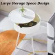 Modern Round Bedside Table with Storage White Small Coffee Side Table 40cm