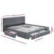 Artiss Bed Frame King Size with 4 Drawers Grey AVIO