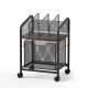 Artiss Mobile File Cabinet Rolling with Locking Wheels Wood Top Compact Storage Organiser Black