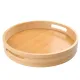 12 inch Round Serving Wooden Tray with Handles, Bamboo Decorative Tray Serving for Serving Beverages & Food on Bar Living Room Home Dining Table.