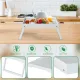 Folding table - Multifunctional folding table for home - Folding bamboo bedside table - Can be used as a dining table, TV table, laptop table, snack table, sofa table or work table - White