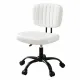 Artiss Armless Office Chair with Wheels, Ergonomic PU Leather Office Desk Chair, Height Adjustable 360° Swivel Computer Task Chair for Home Office, Study Room & Small Space, White