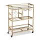 Artiss Bar Cart Drinks Trolley Serving Wine Rack Glass Holder 3 Hooks 72cm Gold