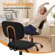 Artiss Armless Office Chair with Wheels, Ergonomic 360° Swivel Home Office Desk Chair, Height Adjustable Computer Task Chair with Fabric Back and Seat for Small Space, Black