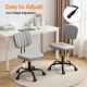Artiss Armless Office Chair with Wheels, Ergonomic 360° Swivel Home Office Desk Chair, Height Adjustable Computer Task Chair with Fabric Back and Seat for Small Space, Grey