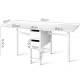 Artiss Dining Table Rectangular Extendable White