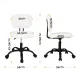 Artiss Armless Office Chair with Wheels, Ergonomic PU Leather Office Desk Chair, Height Adjustable 360° Swivel Computer Task Chair for Home Office, Study Room & Small Space, White