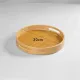 12 inch Round Serving Wooden Tray with Handles, Bamboo Decorative Tray Serving for Serving Beverages & Food on Bar Living Room Home Dining Table.