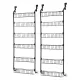Artiss 2x Over Door Storage Pantry Organiser 6-Tier Metal Hanger Hook Black