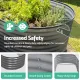 Green Fingers 3 Pcs Raised Garden Bed Kit Oval Galvanized Steel Planter Boxes 160x80x42cm, Heavy Duty Metal Elevated Garden Bed for Vegetables Flowers Herbs, with Safety Edging, Gloves & Pegs Included