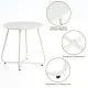 Metal Outdoor Side Table – Round Patio Table, Rust-Resistant Small End Coffee Table for Balcony, Garden, Porch, Living Room & Bedroom – Portable Accent Table for Indoor Outdoor Use, White