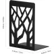 Book Ends, Bookends, Book Ends for Shelves, Bookends for Shelves, Bookend, Book Ends for Heavy Books, Book Shelf Holder Home Decorative, Metal Bookends, Bookend Supports, Book Stoppers (1 Pair, Black)