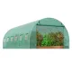 Walk-in Tunnel Greenhouse, 19.4x9.7x6.5 ft Hoop House Greenhouse Tunnel, Plant Hot House with Galvanized Steel Frame, Green PE Cover, Roll-up Zipper Door and 12 Windows for Outdoor