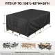 Patio Furniture Covers, Outdoor Furniture Covers Waterproof, Heavy Duty Oxford Patio Table Cover for Outdoor Table, Chair, Sofa, Desk (Black, 108"L x 82"W x 28"H)