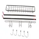 Refrigerator Hanging Shelf Nail Free with Hooks Black Refrigerator Spice Rack for Home Kitchen Double Layer