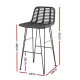 Gardeon 2x Outdoor Bar Stools Rattan Black