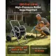 Water Hose Reel Cart, 6096/9144 cm High-Pressure Garden Hose Cart, Hoses Reel Carts with Two Wheels, Handle & Heavy-Duty Mesh Storage Basket, Portable Hoses Reels for Garden, Car, Pet Washing