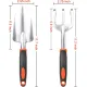 Garden Tool Set, 2 Pack Heavy Duty Gardening Tools Set Include Garden Shovel and Hand Rake Claw Tool with Ergonomic Handle, Small Gardening Hand Tools for Digging Weeding Planting Transplanting