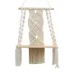 Wall Hanging Shelf - Tier Wall Shelves with Handmade Woven Rope - Boho Shelves Organizer Hanger for Kitchen, Bathroom, Home Storage, Floating Indoor Plant Wall Shelf (white)
