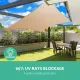 Instahut Shade Sail 5x5x5m Triangle 185GSM 95% Sand Shade Cloth