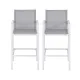 Gardeon 2PC Outdoor Bar Stools Dining Chairs Patio Furniture Garden Steel Textilene White