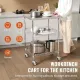 Kitchen Utility Cart, 3 Tiers, Wire Rolling Cart with 213kg Capacity, Steel Service Cart on Wheels, Metal Storage Trolley with 76mm Basket Curved Handle PP Liner 6 Hooks, for Indoor and Outdoor